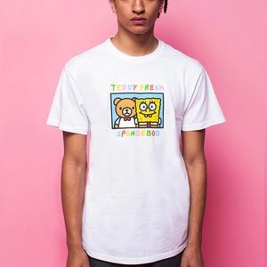 RARE Teddy Fresh x SpongeBob SquarePants Friends White T-Shirt, XL